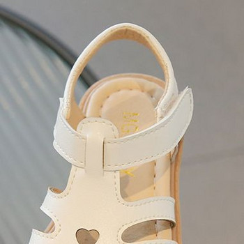 Сладки, сладки, малки сандали за момичета 2023 г. Детски летни плажни обувки Сандали с T-каишка Сандали за момичета Кожени сандали със затворени пръсти
