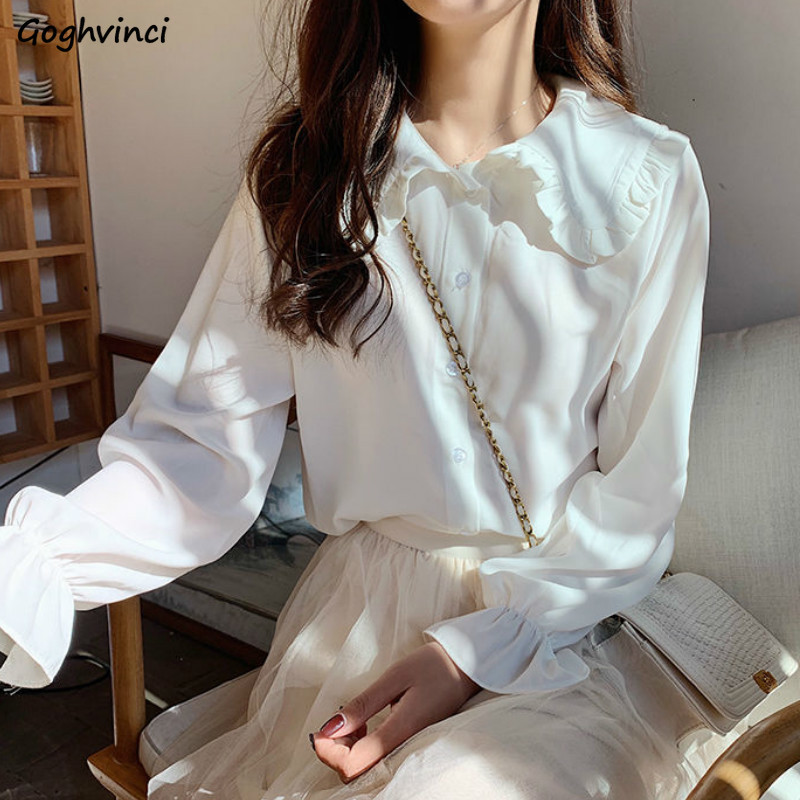 Cămăși Femei Solid Simplu Nou Sosire de primăvară Stil coreean Chic Trendy Bluze Casual Elegante Vintage Femei Streetwear All-match