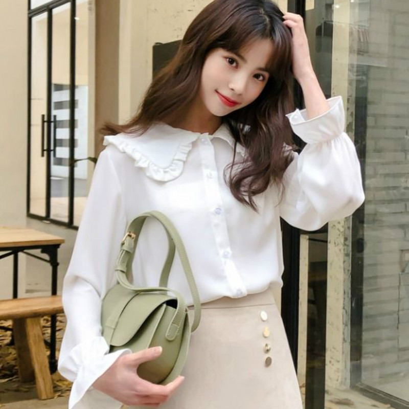 Cămăși Femei Solid Simplu Nou Sosire de primăvară Stil coreean Chic Trendy Bluze Casual Elegante Vintage Femei Streetwear All-match