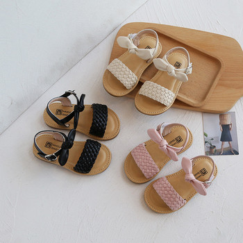 Летни сандали за момичета Сладка панделка Малки обувки за момичета Меко дъно Детски плажни сандали