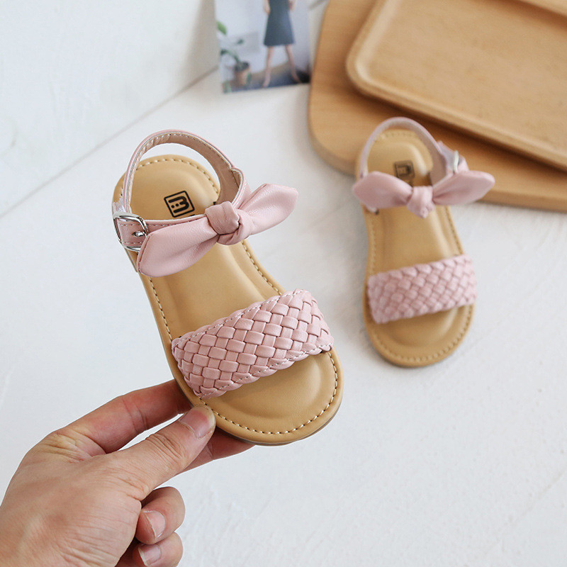 Sandale de vară pentru fete Cute Bow Ittle Girl Pantofi cu fund moale Sugari Copii Sandale de plajă