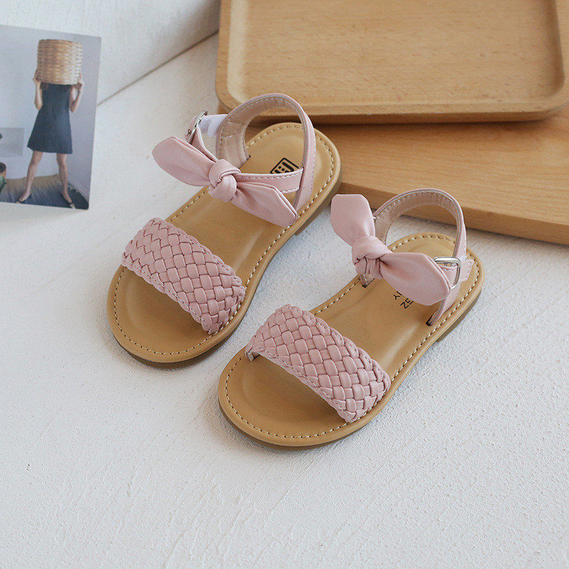Sandale de vară pentru fete Cute Bow Ittle Girl Pantofi cu fund moale Sugari Copii Sandale de plajă
