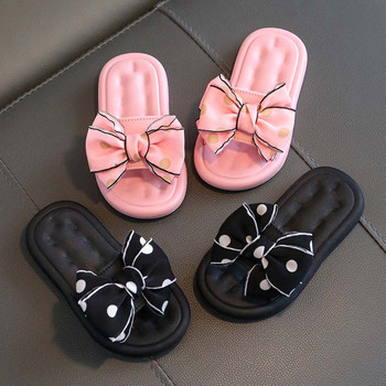 Сладки нови детски чехли Летни сандали за момичета Бебешки пантофки с възел против приплъзване Връхни дрехи с мека подметка Чехли за момичета Детски плажни обувки