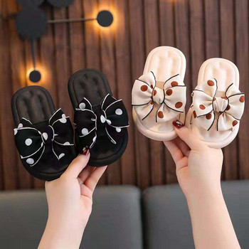 Сладки нови детски чехли Летни сандали за момичета Бебешки пантофки с възел против приплъзване Връхни дрехи с мека подметка Чехли за момичета Детски плажни обувки