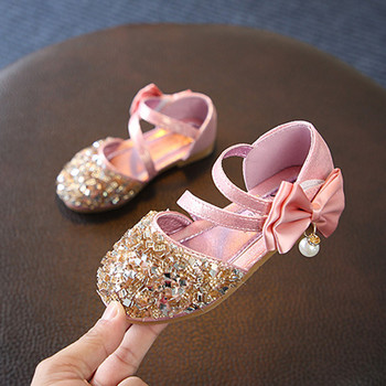 Сандал Musim Panas 2022 untuk Anak Perempuan Bayi Anak-anak Sol Lembut Sepatu BowtieGlitter Sandal Sandal Tali Pergelangan Kaki Sejuk