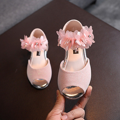 Baywell Sepatu Musim Panas Anak-anak Baru Anak Perempuan Cestoviny Berlian Ikatan Simpul Sandal Putri Anak-anak Bunga Mutiara Sepatu Datar Tari Anak Perempuan