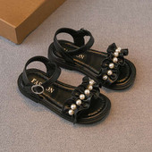 Szandál Anak-anak Perempuan Musim Panas Baywell Sepatu Pantai Sederhana Desain Mutiara Divat Anak-anak Szandál Putri Sol Lembut Lucu