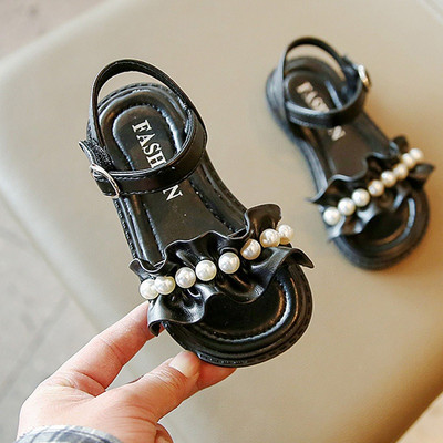 Szandál Anak-anak Perempuan Musim Panas Baywell Sepatu Pantai Sederhana Desain Mutiara Divat Anak-anak Szandál Putri Sol Lembut Lucu