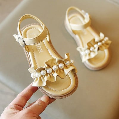 Szandál Anak-anak Perempuan Musim Panas Baywell Sepatu Pantai Sederhana Desain Mutiara Divat Anak-anak Szandál Putri Sol Lembut Lucu