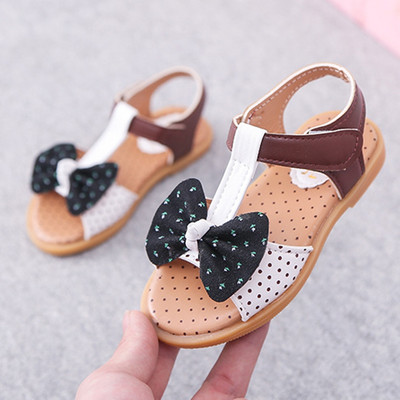 Baywell szandál Anak Perempuan Musim Panas Szandál Anak-anak Desain Pita Titik Imut Sepatu Putri Kasual Lembut Bayi Balita