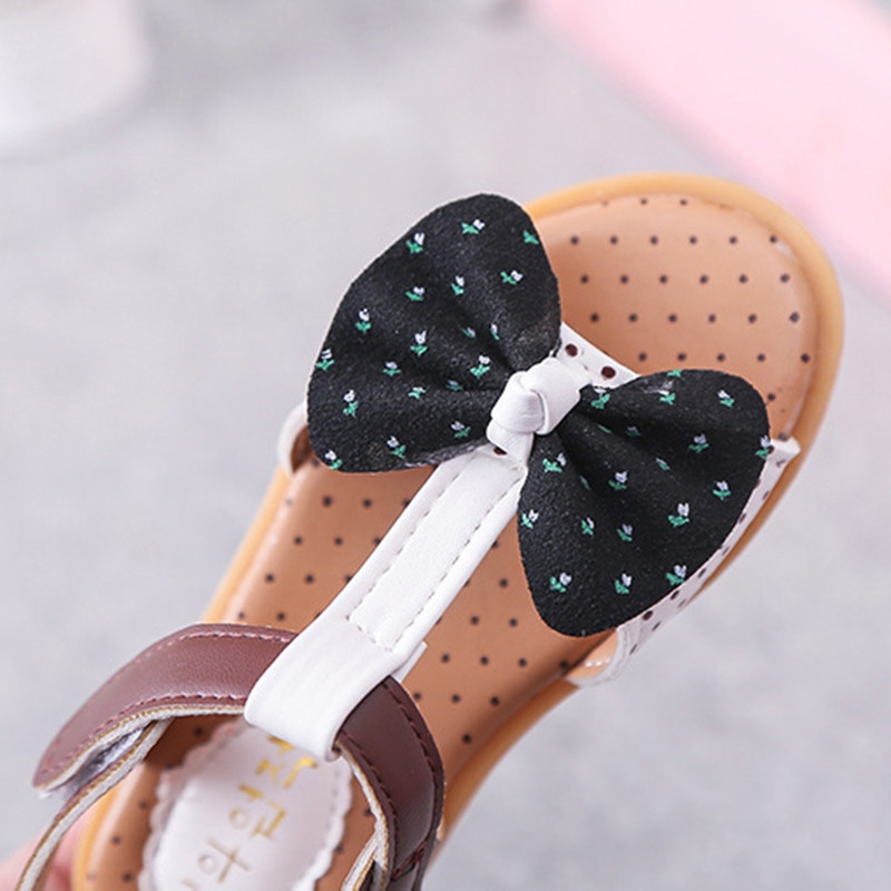 Baywell szandál Anak Perempuan Musim Panas Szandál Anak-anak Desain Pita Titik Imut Sepatu Putri Kasual Lembut Bayi Balita