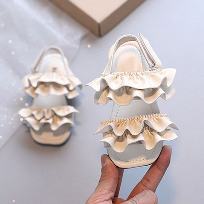 Baywell Sandal Bayi Perempuan Kecil Musim Panas Sepatu Anak-anak 2022 pre Anak Perempuan Sepatu Pantai Ujung Terbuka Putri Sol Lembut Renda Lucu Sederhana