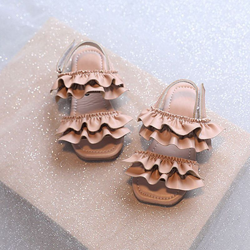 Baywell Sandal Bayi Perempuan Kecil Musim Panas Sepatu Anak-anak 2022 pre Anak Perempuan Sepatu Pantai Ujung Terbuka Putri Sol Lembut Renda Lucu Sederhana