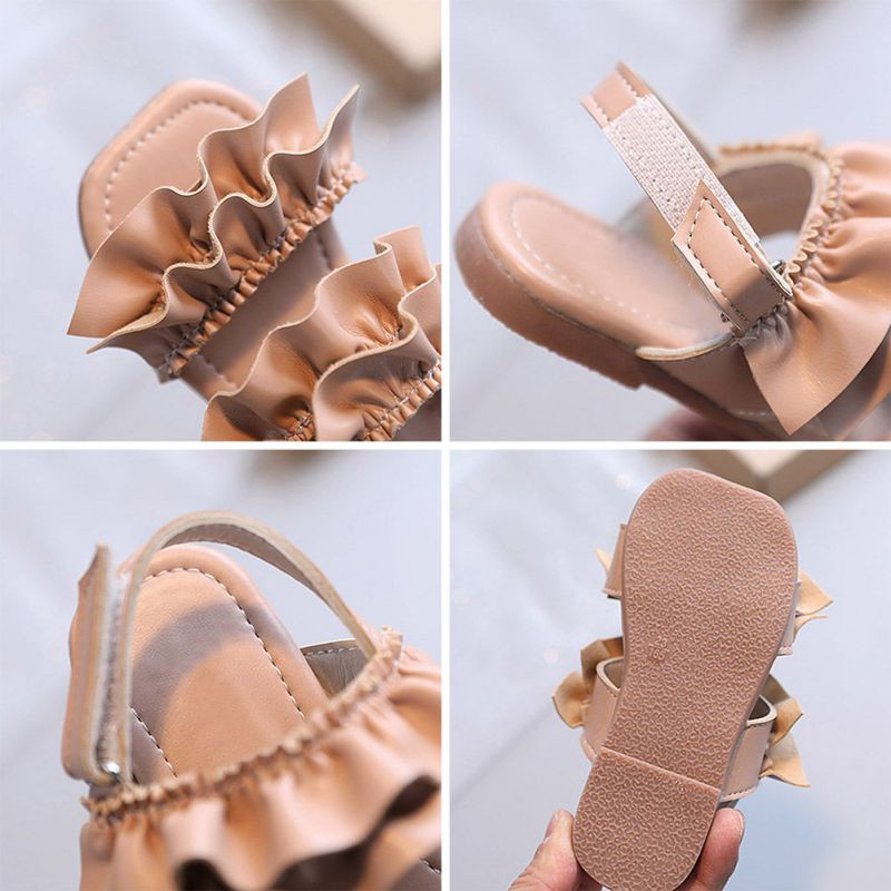 Baywell Sandal Bayi Perempuan Kecil Musim Panas Sepatu Anak-anak 2022 pre Anak Perempuan Sepatu Pantai Ujung Terbuka Putri Sol Lembut Renda Lucu Sederhana