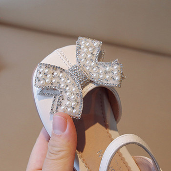 Sandal Bayi Perempuan Musim Panas Retro Payet Sederhana Berlian Imitasi Busur Anak Perempuan Sepatu Putri Anak-anak Perempuan Sepatu Sandal Gaya Putri Lucu