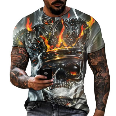 Muška majica kratkih rukava Gothic Dark Skeleton Horror Stil vrlo dobre kvalitete Lycra Poliester majice prekomjerne veličine S-5XL Debela majica