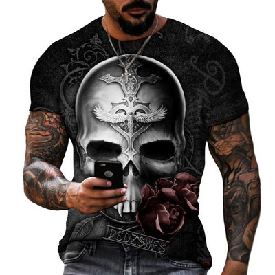 Muška majica kratkih rukava Gothic Dark Skeleton Horror Stil vrlo dobre kvalitete Lycra Poliester majice prekomjerne veličine S-5XL Debela majica