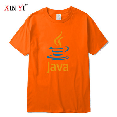 XIN YI Visokokvalitetna muška majica s tiskanim JAVA slovima od 100% pamuka, ležerna labava Cool majica s o-izrezom, majice s kratkim rukavima, muške majice