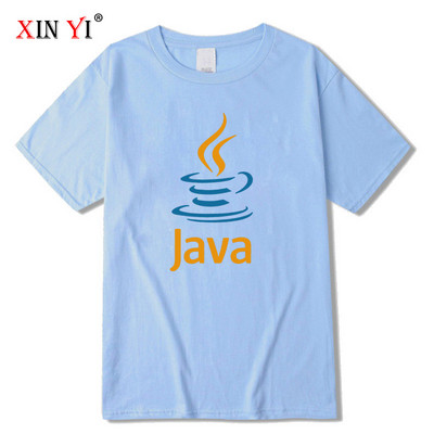 XIN YI Visokokvalitetna muška majica s tiskanim JAVA slovima od 100% pamuka, ležerna labava Cool majica s o-izrezom, majice s kratkim rukavima, muške majice