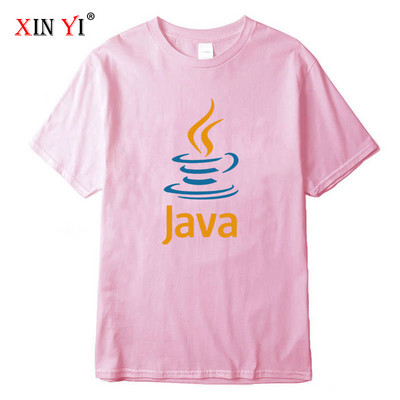 XIN YI Visokokvalitetna muška majica s tiskanim JAVA slovima od 100% pamuka, ležerna labava Cool majica s o-izrezom, majice s kratkim rukavima, muške majice