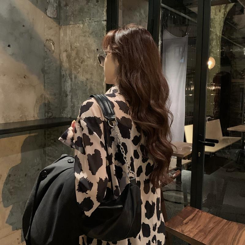 Bluze Cămăși Femei Vară Mâneci lungi Leopard Harajuku șifon All-match 3XL Nou Streetwear Chic Îmbrăcăminte pentru femei Subțire rezistentă la soare