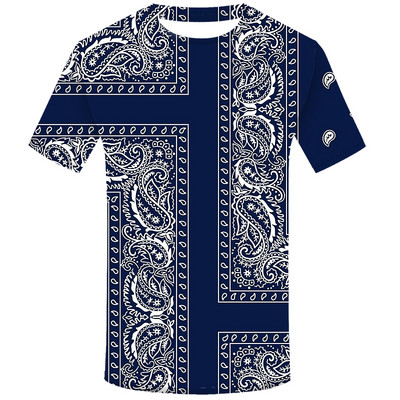 Letné módne 3D tlačené tričko Pánske hip hopové street ležérne tričko s krátkym rukávom, top s O golierom, nadrozmerné