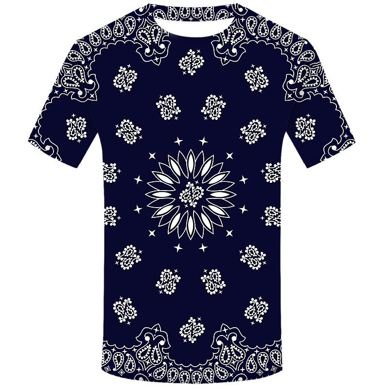 Letné módne 3D tlačené tričko Pánske hip hopové street ležérne tričko s krátkym rukávom, top s O golierom, nadrozmerné