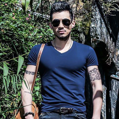 Νέο ανδρικό μπλουζάκι Spandex Fitness ανδρικά μπλουζάκια μπλουζάκια μπλουζάκια για ανδρικά μπλουζάκια μονόχρωμα T-shirt B0894