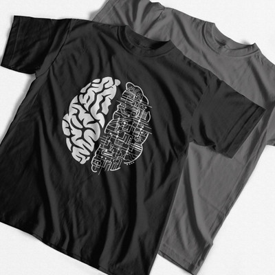 COOLMIND 100% pamut kiváló minőségű nyomtatott férfi póló Alkalmi Loost Brain print férfi póló Funny Cool férfi póló bő póló