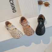 Κορίτσια σανδάλια Flower Hollow-out πλεκτά Sweet Summer Παιδικά Flat Shoes Cover Toe 21-36 Three Colors Claasic Παιδικά συρόμενα