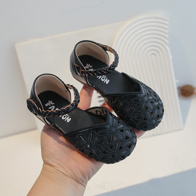 Κορίτσια σανδάλια Flower Hollow-out πλεκτά Sweet Summer Παιδικά Flat Shoes Cover Toe 21-36 Three Colors Claasic Παιδικά συρόμενα
