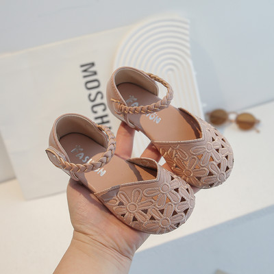 Κορίτσια σανδάλια Flower Hollow-out πλεκτά Sweet Summer Παιδικά Flat Shoes Cover Toe 21-36 Three Colors Claasic Παιδικά συρόμενα