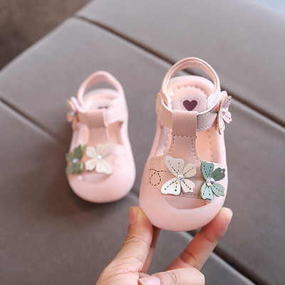 Szandál lányoknak virágos babasandál lányoknak új baba hercegnős puha alsó szandál 2023 nyárra, gyerekeknek zárt orrú tipegő cipő
