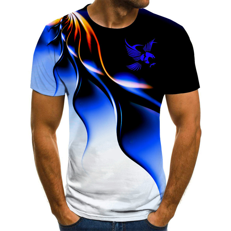 Moodne suvine t-särk meeste 2022 3D Eagle print meeste T-särk hingav street style print t-särk meeste suur suurus 6XL