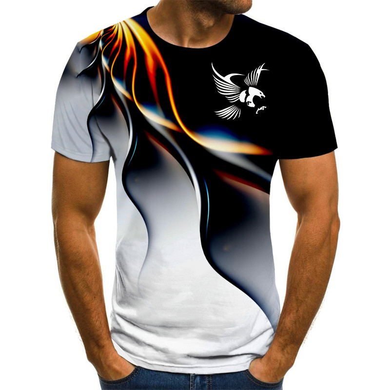 Moodne suvine t-särk meeste 2022 3D Eagle print meeste T-särk hingav street style print t-särk meeste suur suurus 6XL