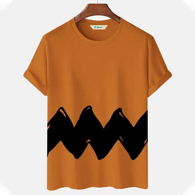 Απλό ανδρικό μπλουζάκι Μόδα Splicing ρίγες 3d κοντό μανίκι καθημερινά casual υπερμεγέθη ανδρικό τοπ αναπνέον μπλουζάκι από πολυεστέρα