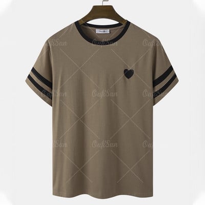 Απλό ανδρικό μπλουζάκι Μόδα Splicing ρίγες 3d κοντό μανίκι καθημερινά casual υπερμεγέθη ανδρικό τοπ αναπνέον μπλουζάκι από πολυεστέρα