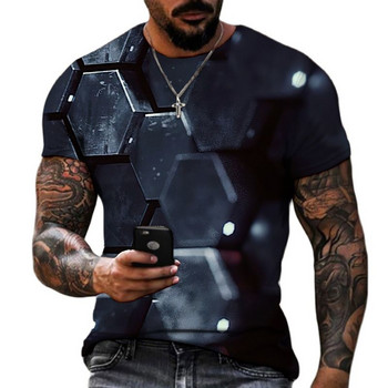 Τρισδιάστατο μπλουζάκι για άντρες Μόδα Hip hop κοντομάνικο μπλουζάκι με λαιμόκοψη Abstract Harajuku Ανδρικά μπλουζάκια υπερμεγέθη μπλουζάκια Ανδρικά ρούχα