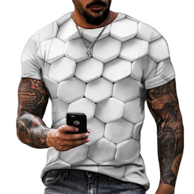 3D тениска за мъже Модни хип-хоп горнища с О-образно деколте и къси ръкави Абстрактни мъжки тениски Harajuku Големи тениски Риза Мъжко облекло