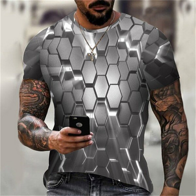 Tricou 3D pentru bărbați de modă hip hop cu decolteu O, cu mânecă scurtă, tricou abstract Harajuku, tricouri pentru bărbați, tricouri supradimensionate, cămașă, îmbrăcăminte pentru bărbați