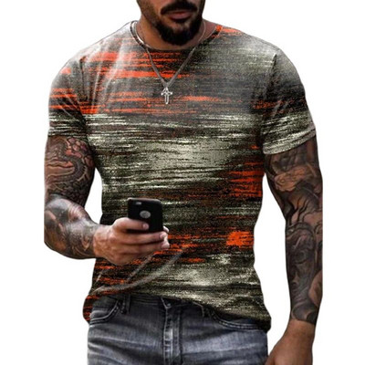 Pánske vintage tričká s potlačou, farebnými pruhmi a potlačou, módne tričko s krátkym rukávom a výstrihom do O-krku, priedušné, streetwear