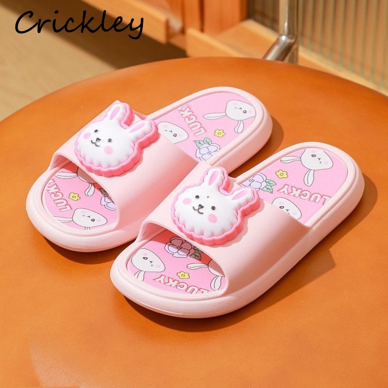 Crtani zečevi, dječje cipele za plažu, ljetne PVC dječje papuče za vanjski bazen, mekani potplat, neklizajuće kućne papuče za djevojčice