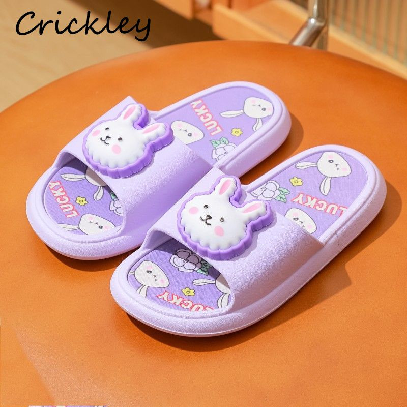 Crtani zečevi, dječje cipele za plažu, ljetne PVC dječje papuče za vanjski bazen, mekani potplat, neklizajuće kućne papuče za djevojčice