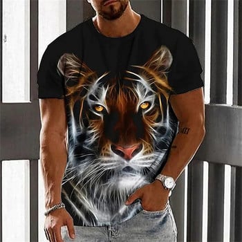 2023 Summer Streetwear T-shirt Men Animal Lion 3D Print Модна тениска с къс ръкав Sport Fitness Дишаща тениска за мъже