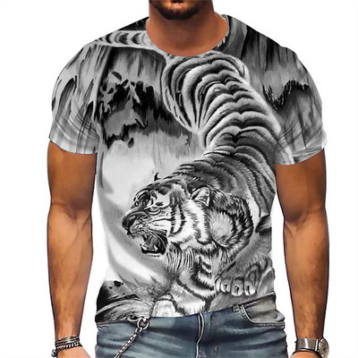 2023. aasta suvine tänavarõivaste T-särk Meeste Animal Lion 3D Prindiga Mood lühikeste varrukatega T-särk Sport Fitnessi hingav T-särk meestele