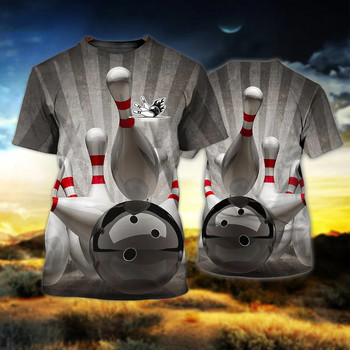 Лятна нова тениска за боулинг 3D щампа Мъже Жени Унисекс Ежедневна мода Джърси Спортни горнища Тениски Големи размери Дрехи за момче
