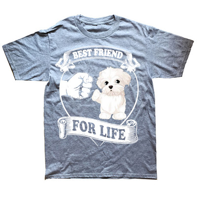Smiješne majice s kratkim rukavima Maltezera Najbolji prijatelj za ljubitelje pasa Ljetni stil Grafička pamučna ulična odjeća Kratkih rukava Rođendanski darovi T-shirt za muškarce