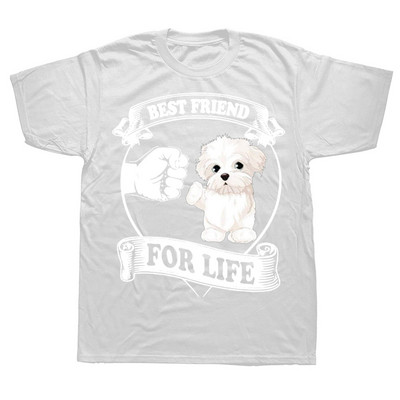 Smiješne majice s kratkim rukavima Maltezera Najbolji prijatelj za ljubitelje pasa Ljetni stil Grafička pamučna ulična odjeća Kratkih rukava Rođendanski darovi T-shirt za muškarce