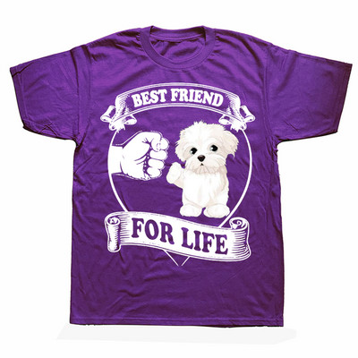 Smiješne majice s kratkim rukavima Maltezera Najbolji prijatelj za ljubitelje pasa Ljetni stil Grafička pamučna ulična odjeća Kratkih rukava Rođendanski darovi T-shirt za muškarce
