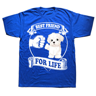 Smiješne majice s kratkim rukavima Maltezera Najbolji prijatelj za ljubitelje pasa Ljetni stil Grafička pamučna ulična odjeća Kratkih rukava Rođendanski darovi T-shirt za muškarce
